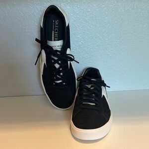 Skechers Classic Black and White Lace-Up Sneakers